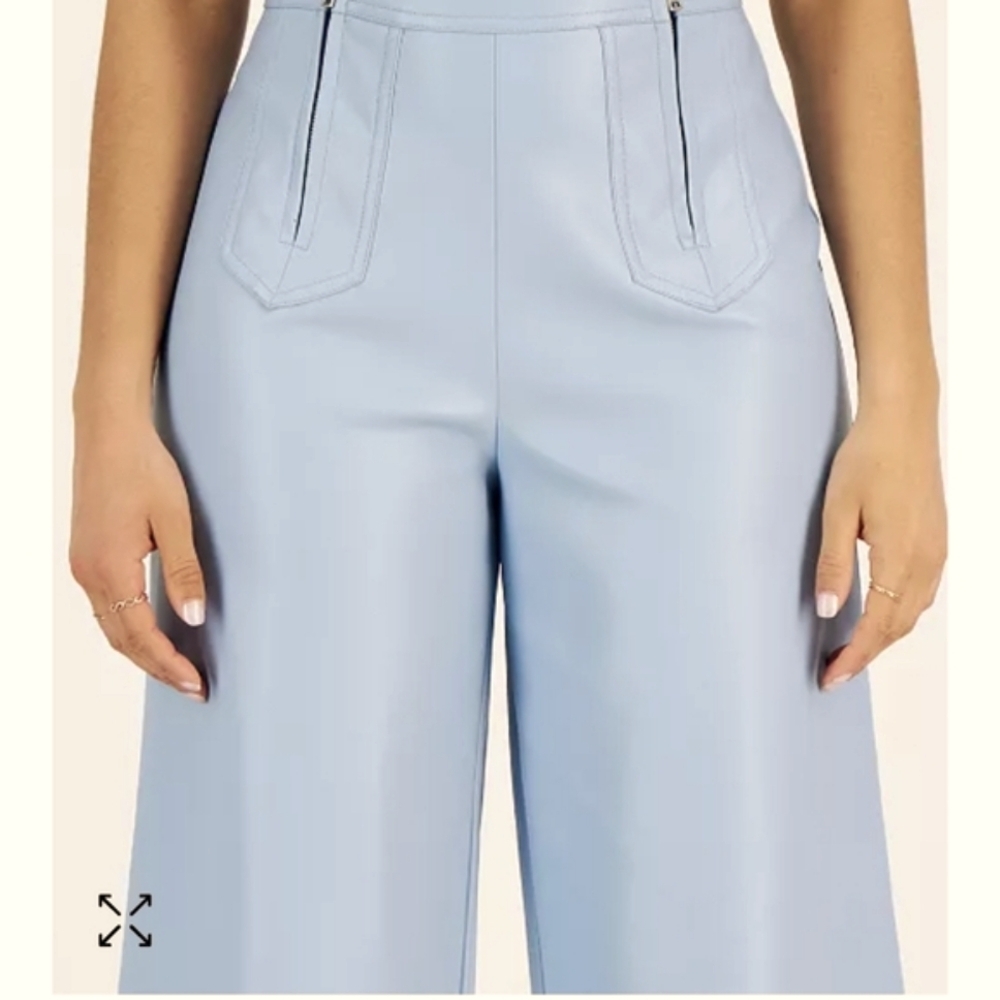 Avec Les Filles Slate Blue Vegan Leather Pants SZ 8 $99 - Picture 4 of 6